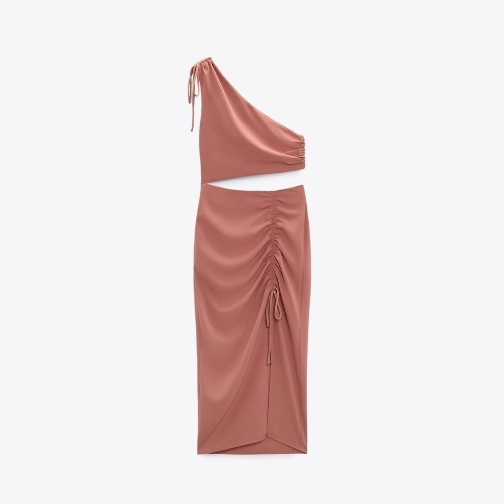 Zara NWT Draped Asymmetric Cutout Dress – Size M